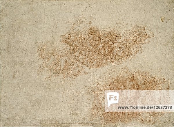 Die Anbetung der ehernen Schlange  16. Jahrhundert. Künstler: Michelangelo Buonarroti.