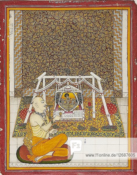 Priest at a Krishna shrine  c1831. Artist: Unknown.