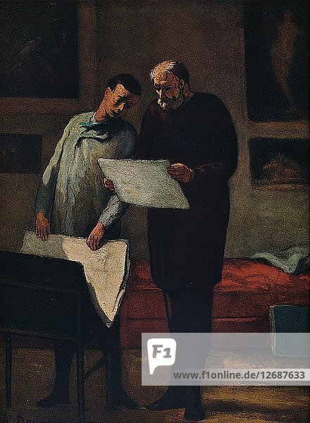 Ratschläge an einen jungen Künstler  1865-1868. Künstler: Honore Daumier.