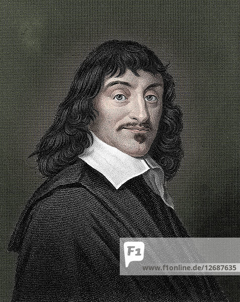 Rene Descartes  französischer Philosoph und Mathematiker  1835. Künstler: Unbekannt.