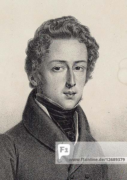 Porträt des Komponisten Frédéric Chopin (1810-1849)  1833.