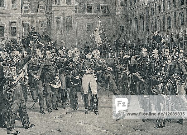 Napoleons Abschied von der kaiserlichen Garde in Fontainebleau  20. April 1814  (1896). Künstler: Unbekannt.