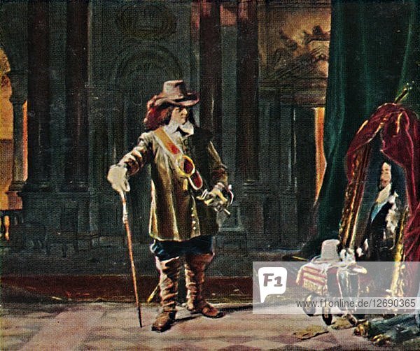 Oliver Cromwell 1599-1658. - Gemälde von Schrader  1934. Künstler: Unbekannt.