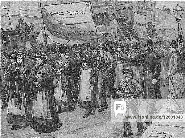 Prozession von Zündholzhändlern nach Westminster  1892. Künstler: William Douglas Almond.