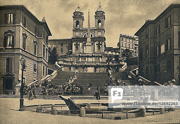 Roma - Church of the Trinita dei Monti  1910. Artist: Unknown.