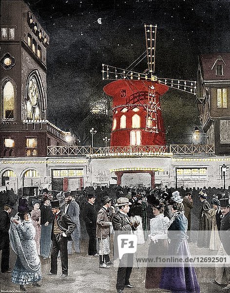 Montmartre SAmuse La Sortie Du Moulin Rouge 1900. Künstler: Unbekannt.
