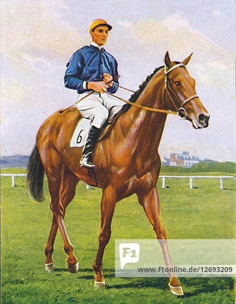 Prometheus  Jockey: W. Rickaby  1939. Artist: Unknown.