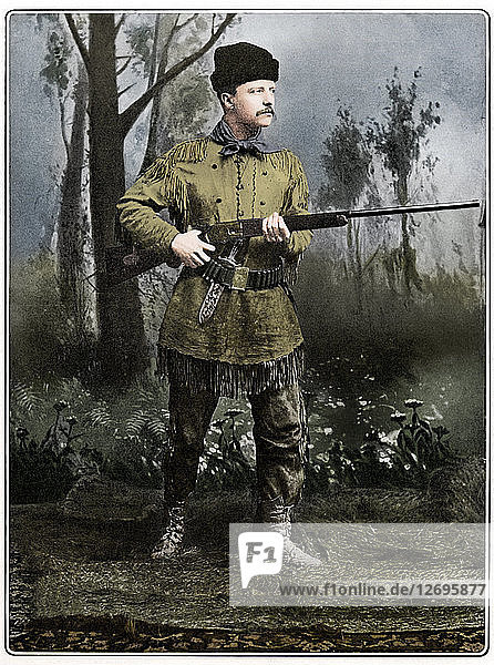 Theodore Roosevelt  amerikanischer Soldat und Politiker  um 1898. Künstler: Unbekannt.