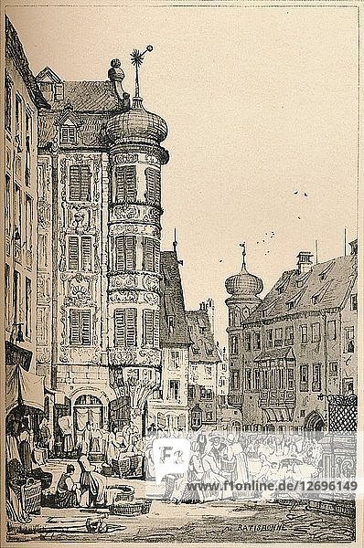 Ratisbon  um 1820 (1915). Künstler: Samuel Prout.