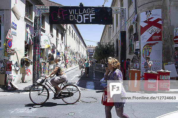 France  Vaucluse  Avignon  Off theatre festival entrance  July 2015