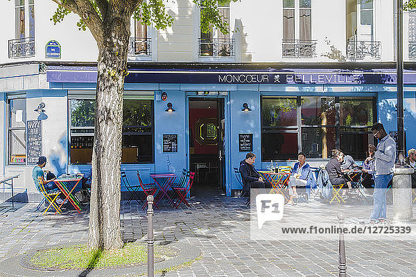 Frankreich  Paris  20. Arrondissement  Café Moncœur Belleville gegenüber dem Parc de Belleville