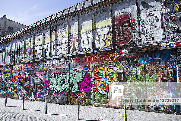 France  Paris  Belleville area  street art mural in Denoyez street  20th arrondissement