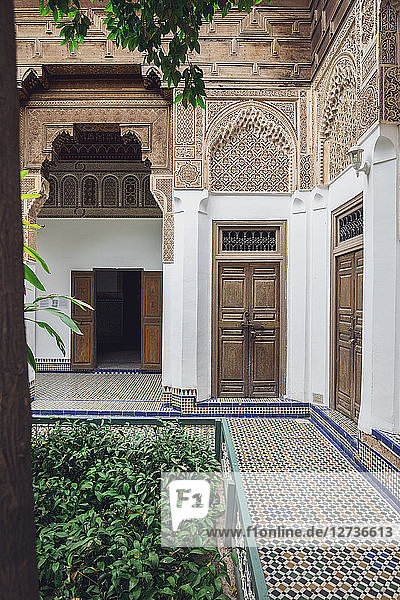 Morocco  Marrakesh  raditional courtyard of a Moroccan Riad
