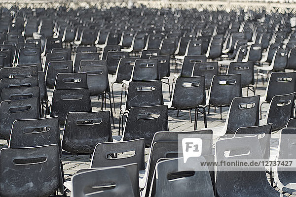 Vatican City  Row of chairs  Preparation for an audience of the Pope