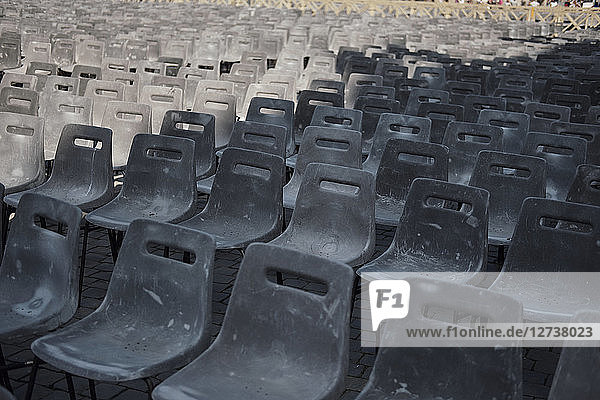 Vatican City  Row of chairs  Preparation for an audience of the Pope