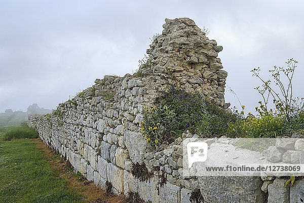 Albania  Fier County  ancient city Byllis  city wall