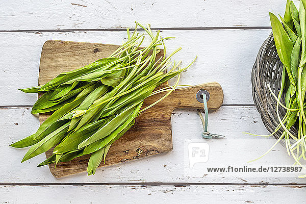 Ramson on wooden board