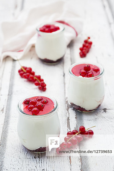 Red currant dessert with mascapone  cream and Greek yogurt