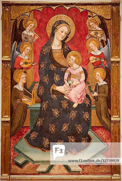 'Virgin of the Angels'  Pere Serra  Medieval Gothic painting  National Museum of Catalan Art  Museu Nacional d Art de Catalunya  MNAC  Barcelona  Spain  Europe
