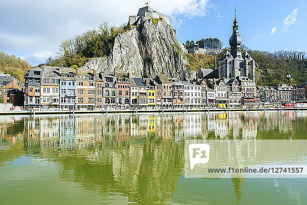 Belgium  Dinant  cityscape with Meuse river