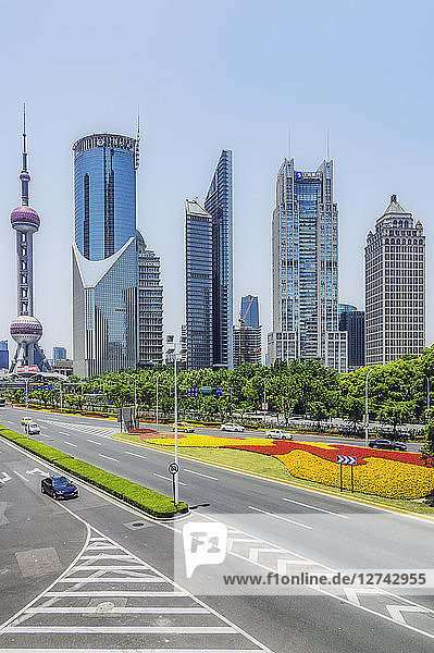 China  Shanghai  Lujiazui  view to skyline