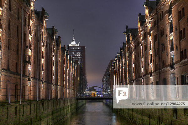 Speicherstadt und Hanseatic Center Hamburg Deutschland Europa
