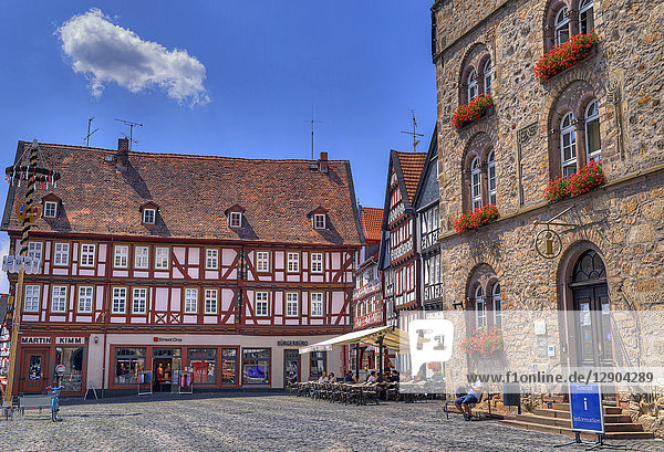 Market place  Alsfeld  Vogelsbergkreis  Hesse  Germany  Europe