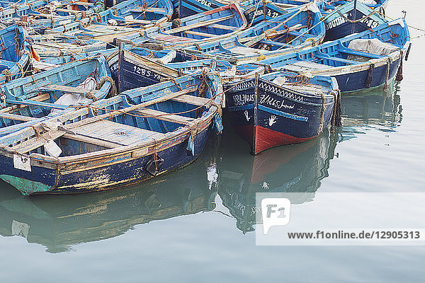 Morocco  blue fishing boats
