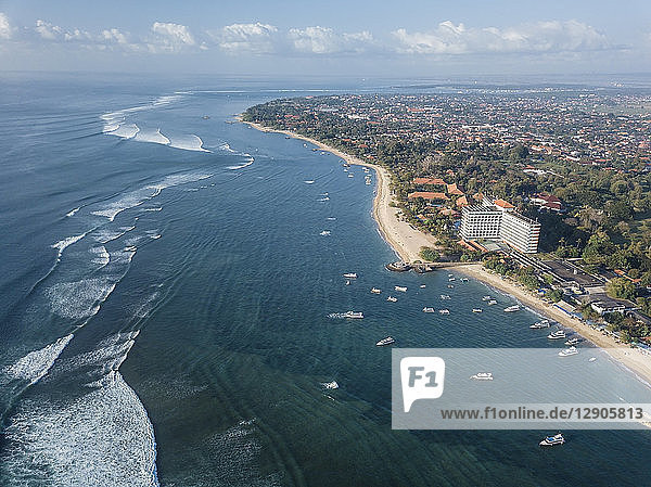 Indonesia  Bali  Aerial view of Sanur beach