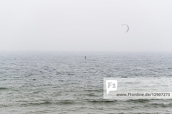 Portugal  kite surfer on the sea