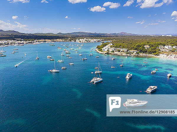 Spain Mallorca Portocolom Punta de ses Crestes Bay of Portocolom