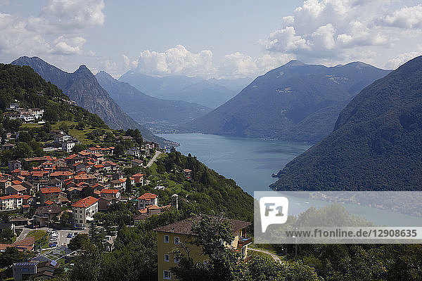 Switzerland  Lugano  view to Bre village