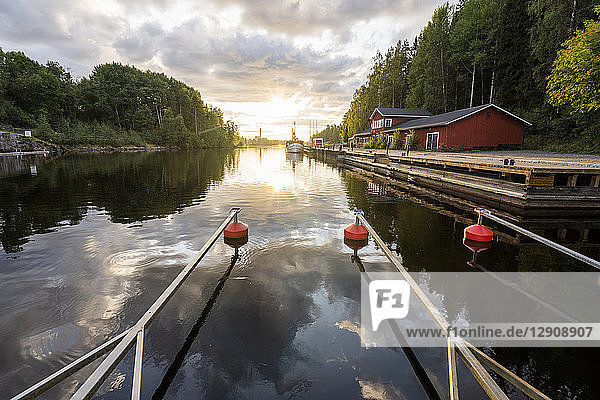 Finland  Kajaani  Mooring area in a river