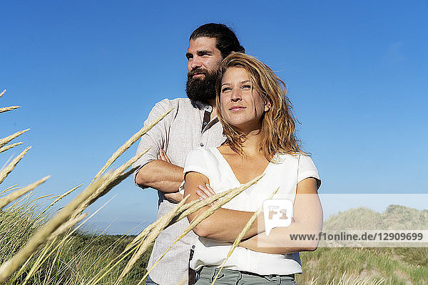 Confident couple spending time in nature