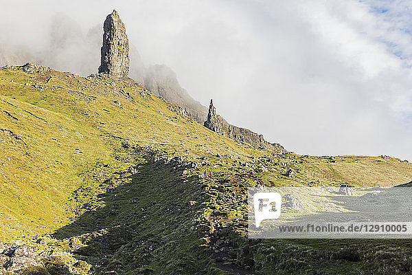 UK Scotland Inner Hebrides Isle of Skye Trotternish clouds around The Storr