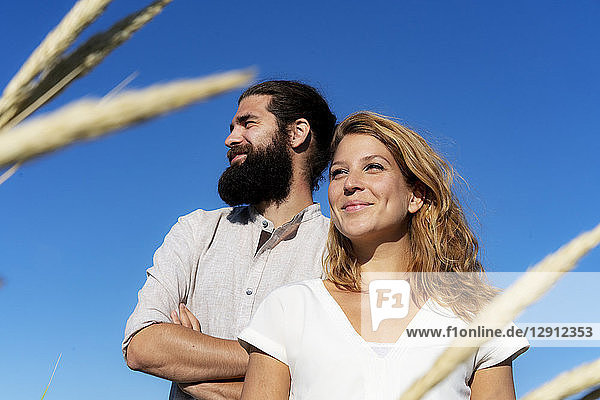 Confident couple spending time in nature