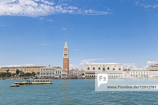 Italy  Venice  view from the lagoon towards St Mark's Square with Campanile