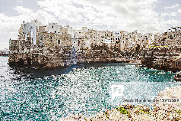 Italy  Puglia  Polognano a Mare  view to historic old town
