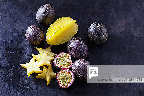 Starfruit and passion fruits