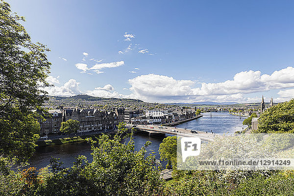 UK  Scotland  Inverness  cityscape with River Ness