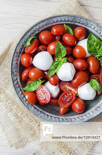 Italian food  caprese  mozzarella and tomatoes and basil