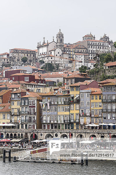 Portugal  Porto  view to the old town with Douro River in the foreground
