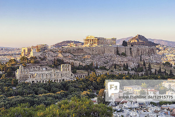 Greece  Athens  View of the Acropolis from Pnyx