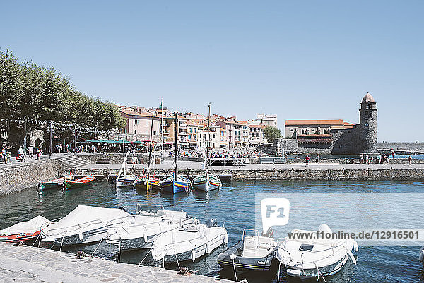 France  Collioure  boats in harbor