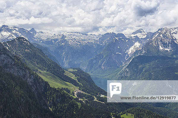 View over the Bavarian Alps from Kehlsteinhaus (Eagle Nest)  Berchtesgaden  Bavaria  Germany