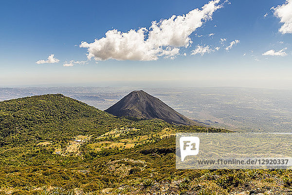 The view of Volcano Izalco from Volcano Santa Ana  Santa Ana  El Salvador  Central America