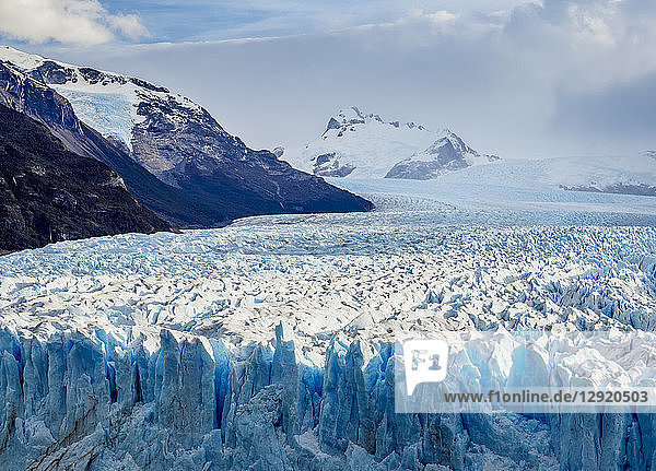 Perito Moreno Glacier  elevated view  Los Glaciares National Park  UNESCO World Heritage Site  Santa Cruz Province  Patagonia  Argentina  South America