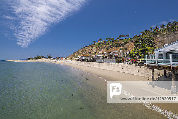View of Malibu Beach from Malibu Pier  Malibu  California  United States of America  North America