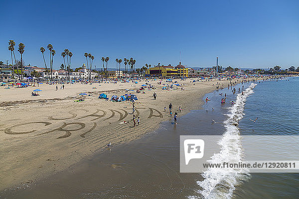View of Main Beach from Municipal Wharf  Sant Cruz  California  United States of America  North America