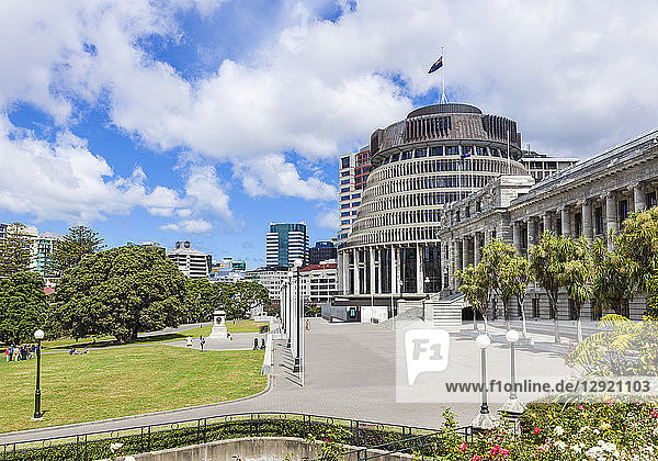 The Beehive  Neuseeländisches Parlamentsgebäude  Wellington  Nordinsel  Neuseeland  Pazifik
